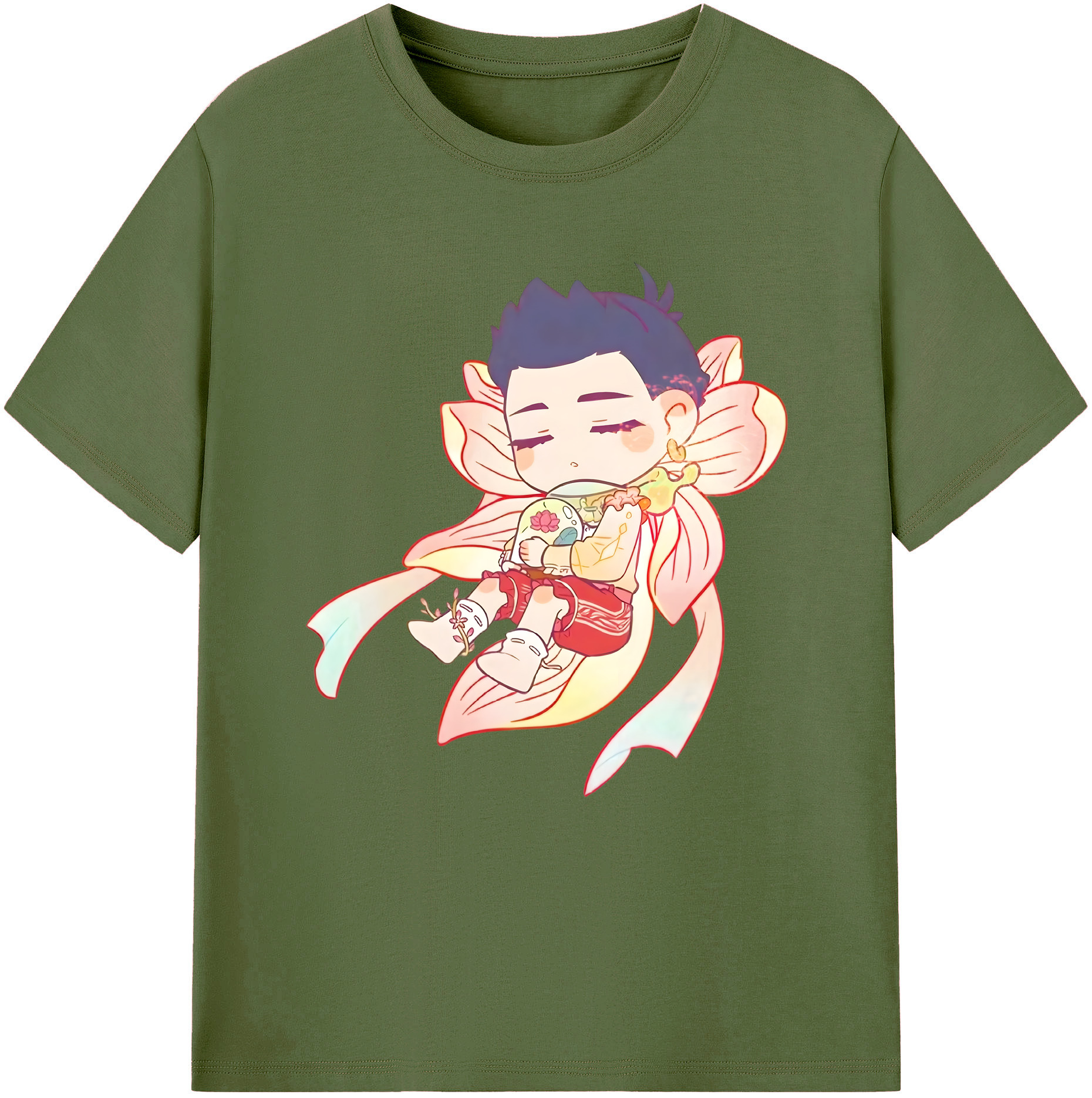 （画像用） Ne Zha 2 ナタ 魔童の大暴れ 綿100％半袖Tシャツ（フロントプリント）